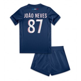 Paris Saint-Germain Joao Neves #87 Hjemme skjorte til barn 2024-25 Kortermet (+ korte bukser)